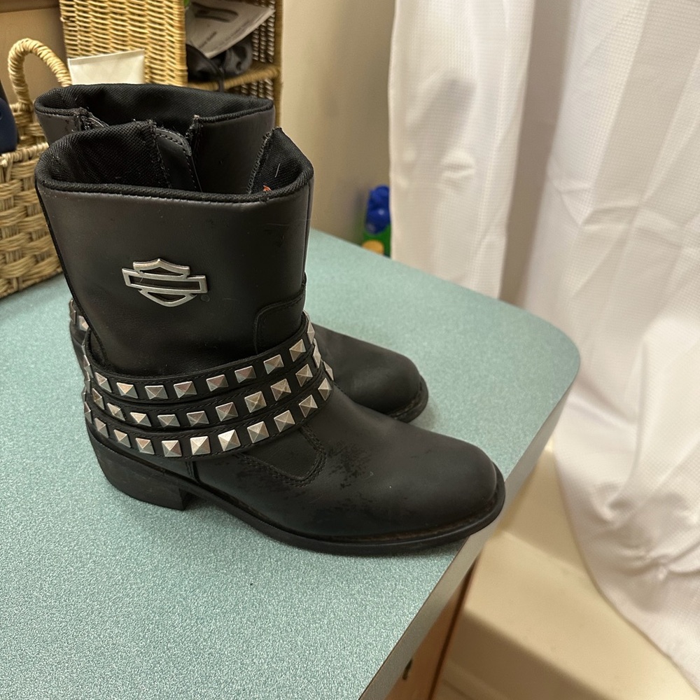 Harley-Davidson Black Boots with Silver Accents